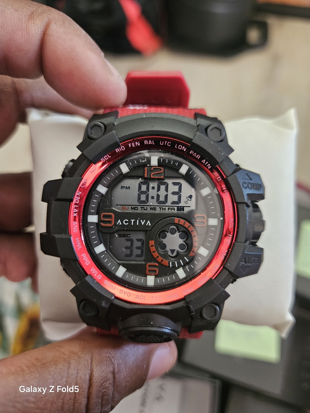 Activa Men's Digital Sports Watch - Red & Black 50mm